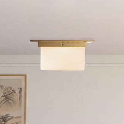 Mineral Rectangular Flush Mount Ceiling Light in Detail.