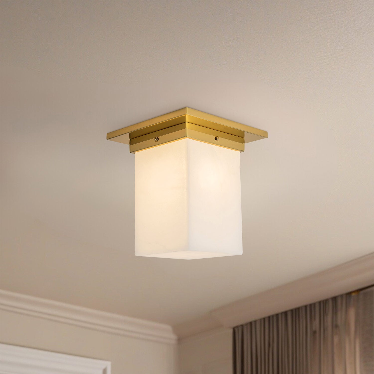 Mineral Rectangular Flush Mount Ceiling Light in Detail.