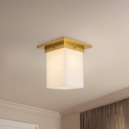 Mineral Rectangular Flush Mount Ceiling Light in Detail.