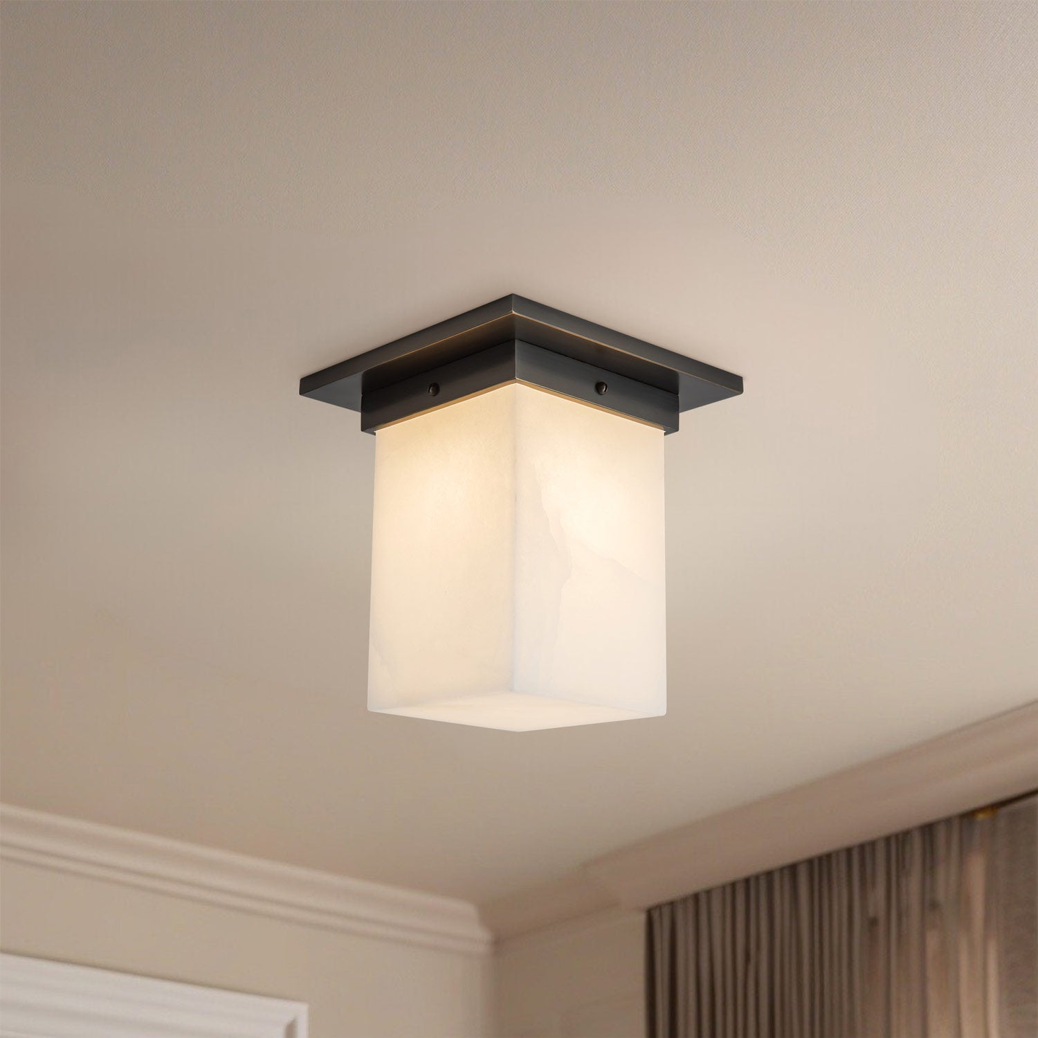 Mineral Rectangular Flush Mount Ceiling Light in Detail.