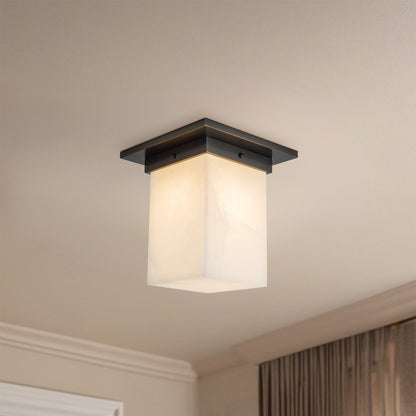 Mineral Rectangular Flush Mount Ceiling Light in Detail.