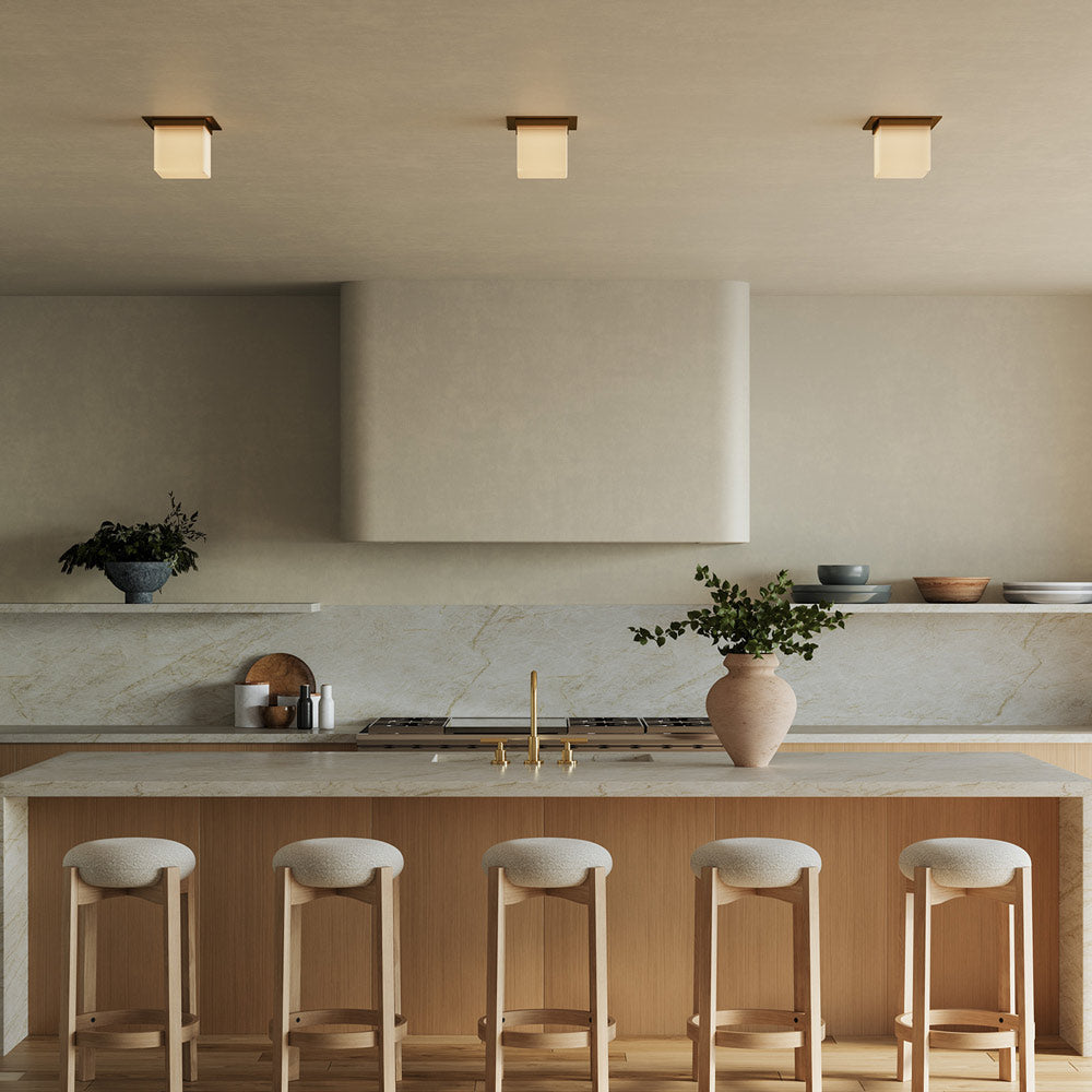 Mineral Rectangular Flush Mount Ceiling Light in Detail.