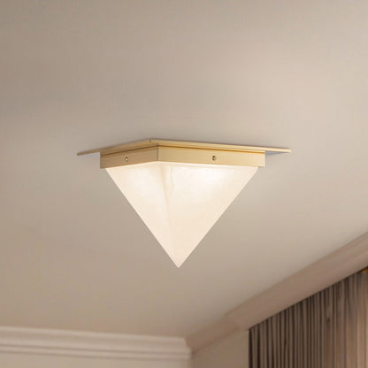 Mineral Triangular Flush Mount Ceiling Light in Detail.
