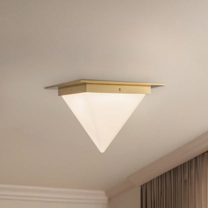Mineral Triangular Flush Mount Ceiling Light in Detail.