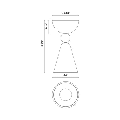 Murphy Semi Flush Mount Ceiling Light - line drawing.