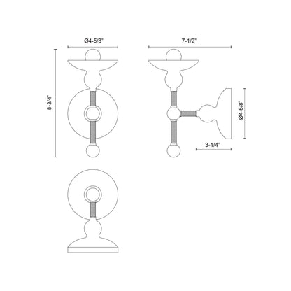 Nadine Wall Light - line drawing.