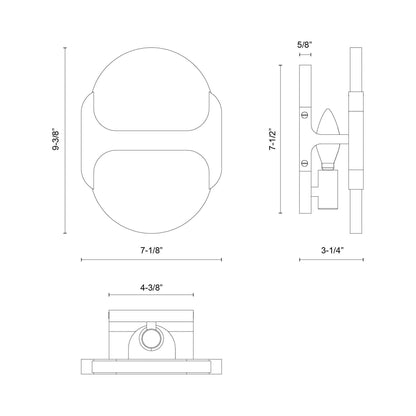 Odin Bath Vanity Light - line drawing.