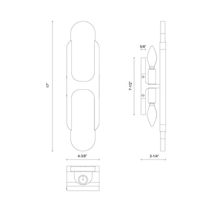 Odin Bath Vanity Light - line drawing.