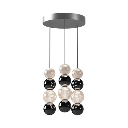 Onyx LED Multi Light Pendant Light in Polished Nickel (28W).