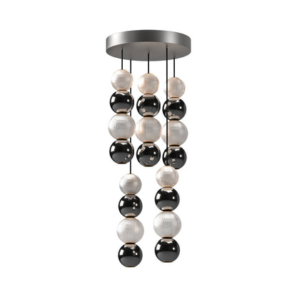 Onyx LED Multi Light Pendant Light in Polished Nickel (45W).
