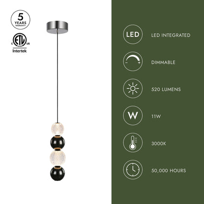 Onyx LED Pendant Light in Detail.