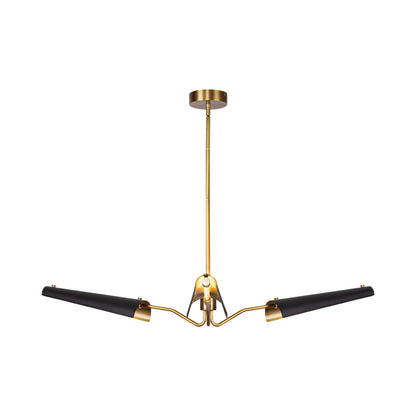 Osorio LED Chandelier in Matte Black/Vintage Brass (3-Light).