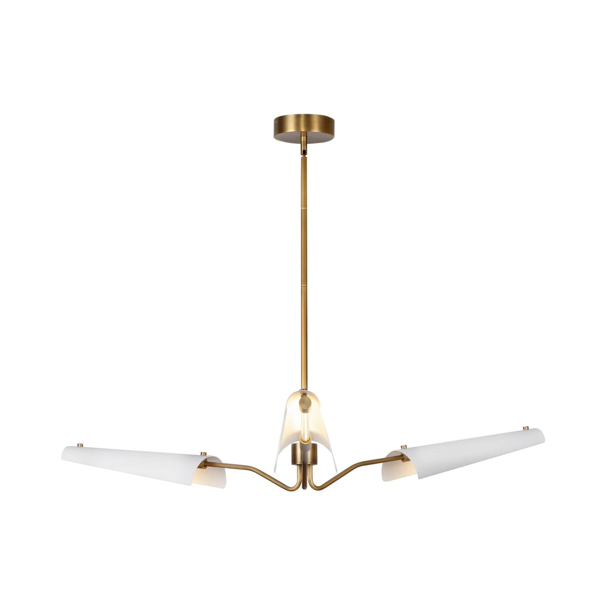Osorio LED Chandelier in Matte White/Vintage Brass (3-Light).
