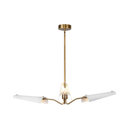 Osorio LED Chandelier in Matte White/Vintage Brass (3-Light).