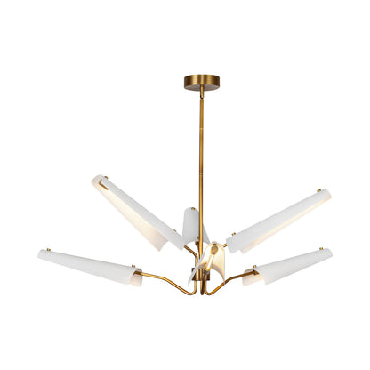 Osorio LED Chandelier in Matte White/Vintage Brass (6-Light).