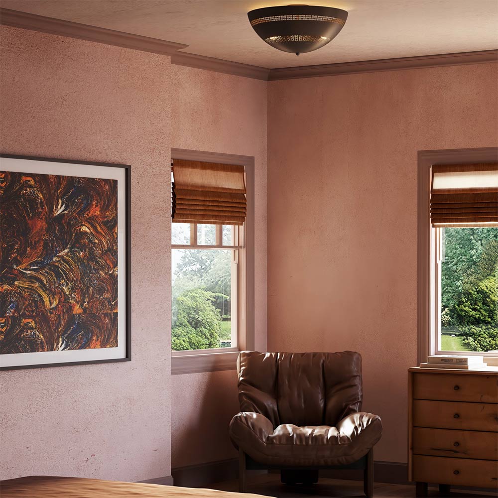 Overland Flush Mount Ceiling Light in living rom.