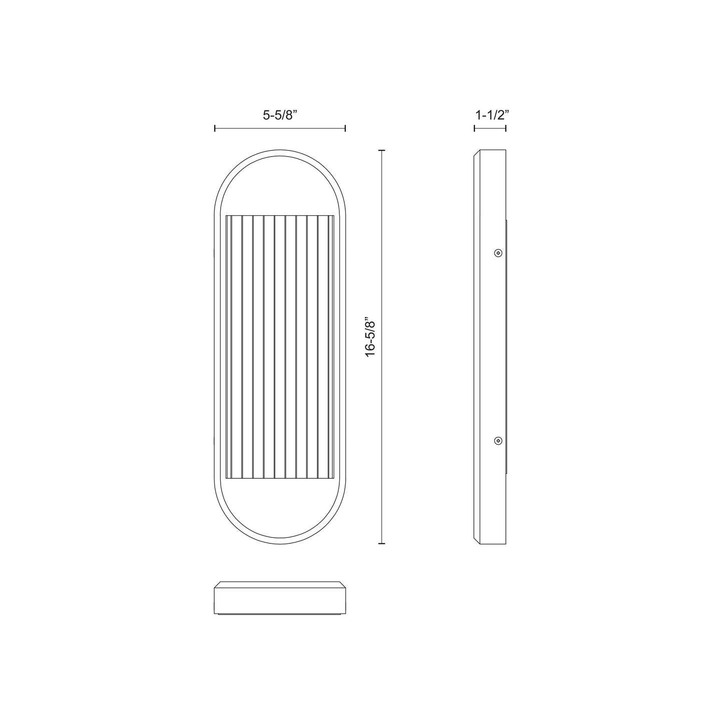 Palais LED Vanity Wall Light - line drawing.