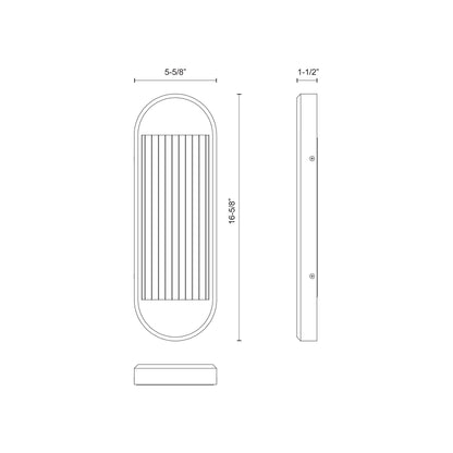 Palais LED Vanity Wall Light - line drawing.
