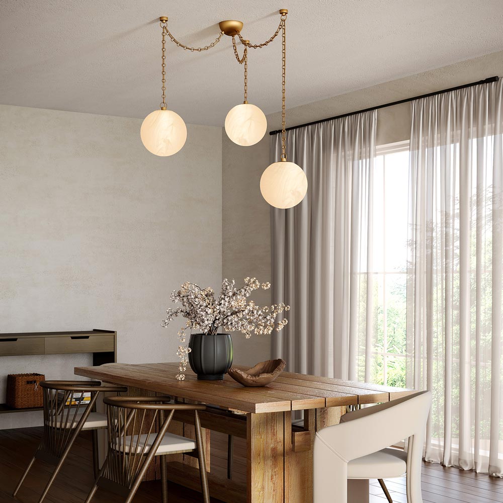 Petra LED Chandelier in living room.