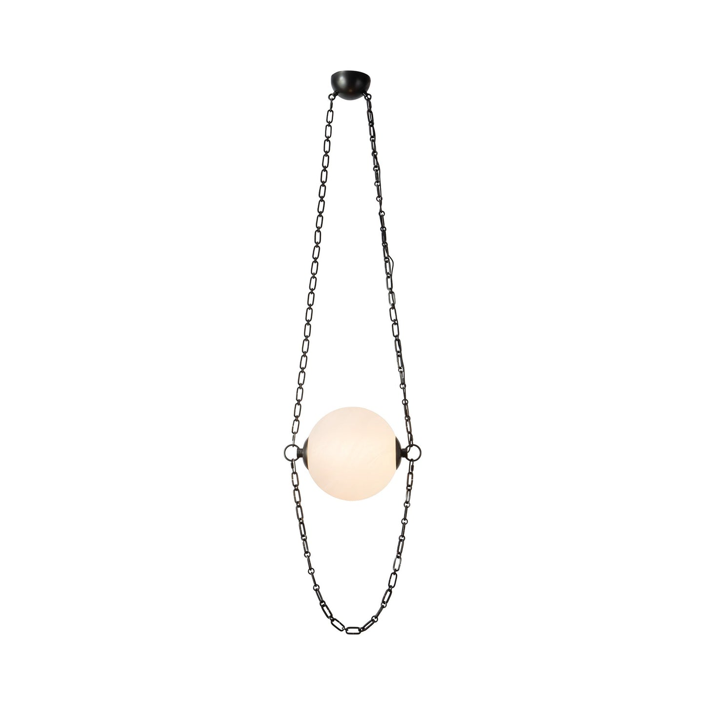Petra LED Pendant Light in Urban Bronze/Cloud Glass.