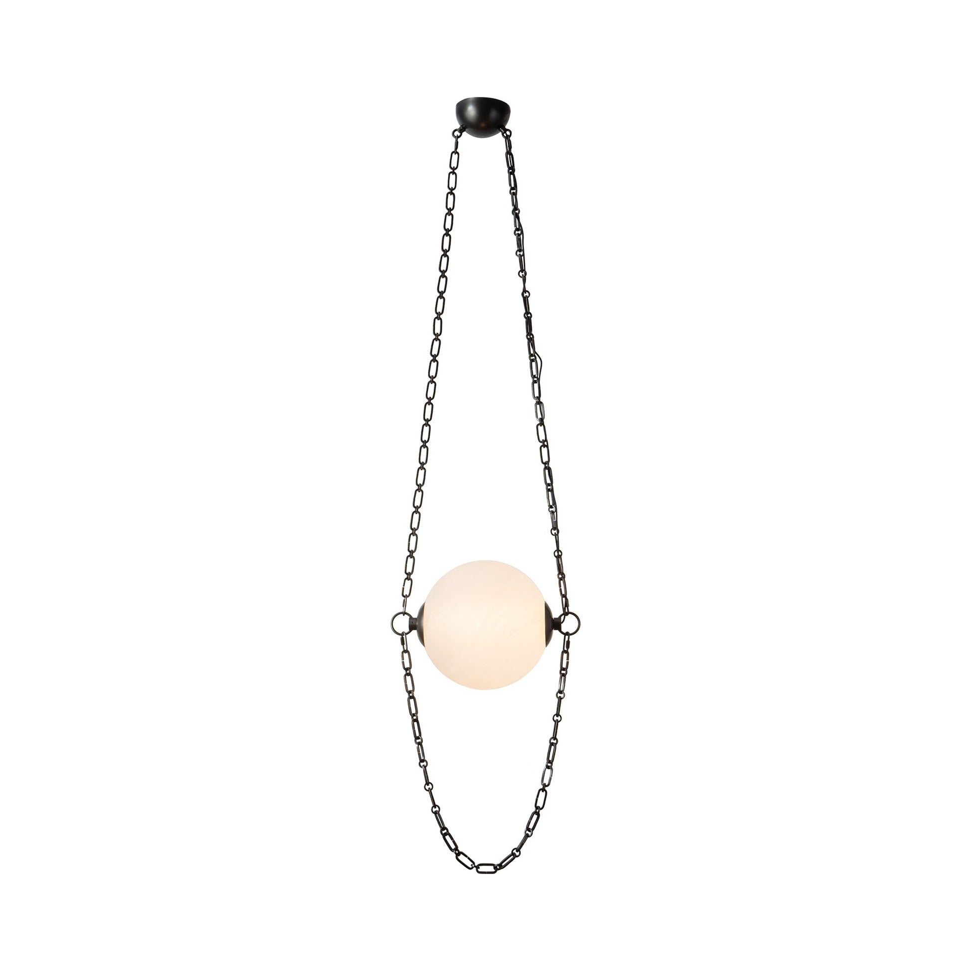 Petra LED Pendant Light in Urban Bronze/Cloud Glass.