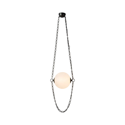 Petra LED Pendant Light in Urban Bronze/Cloud Glass.