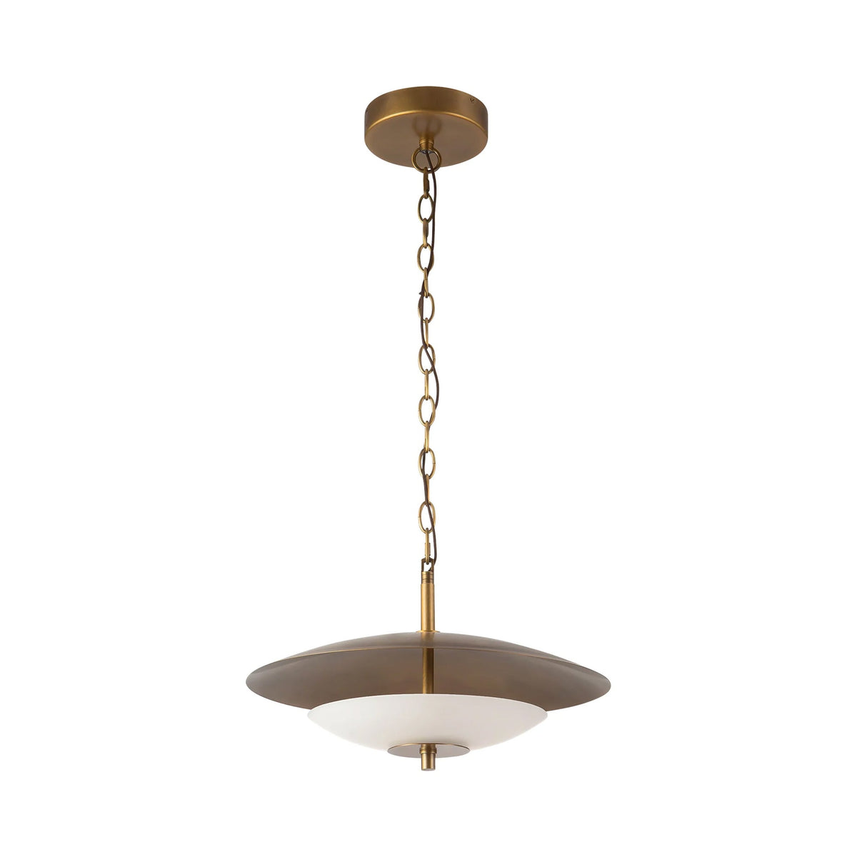 Prescott LED Pendant Light in Vintage Brass (15.625-Inch).