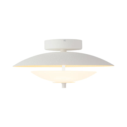 Prescott LED Semi Flush Mount Ceiling Light in Antique White.