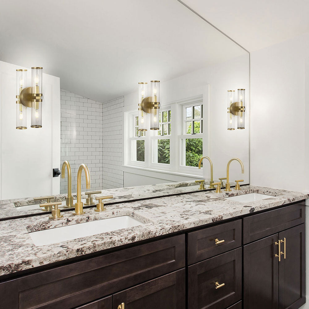 Revolve Bath Double Wall Light in bathroom.