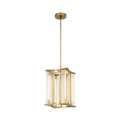 Sabre LED Pendant Light in Vintage Brass.