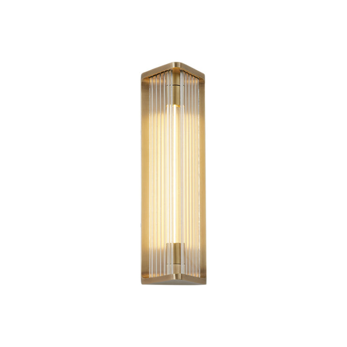 Sabre LED Vanity Wall Light in Vintage Brass (Small).