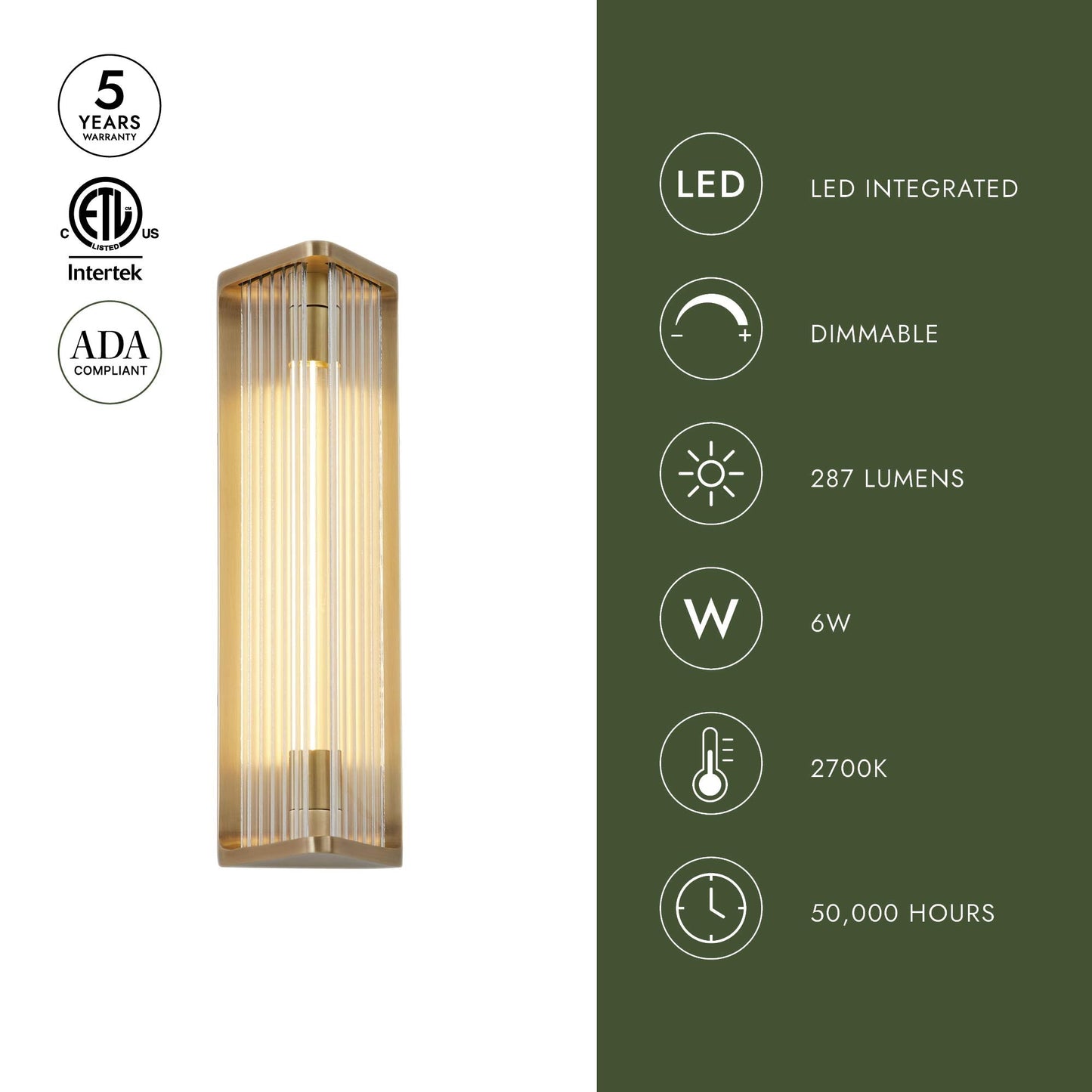 Sabre LED Vanity Wall Light in Detail.