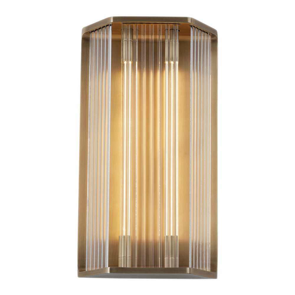 Sabre LED Vanity Wall Light in Vintage Brass (Large).