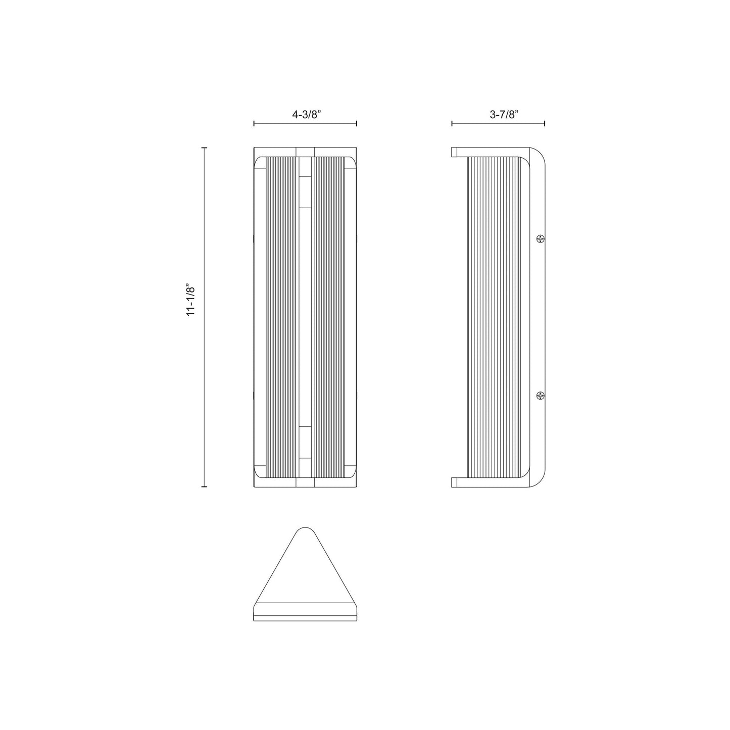 Sabre LED Vanity Wall Light - line drawing.