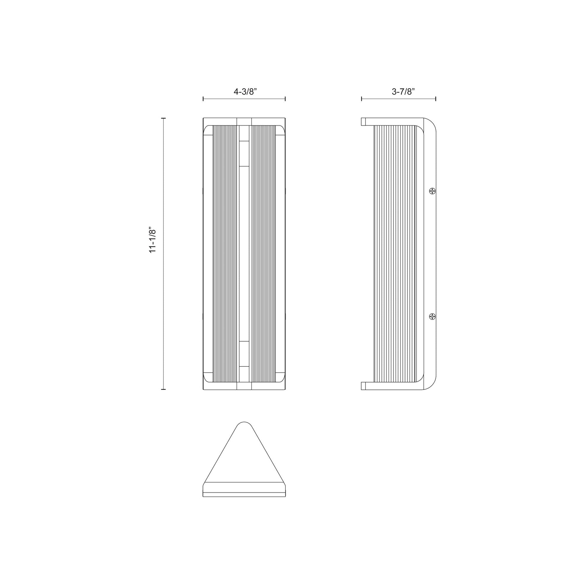 Sabre LED Vanity Wall Light - line drawing.