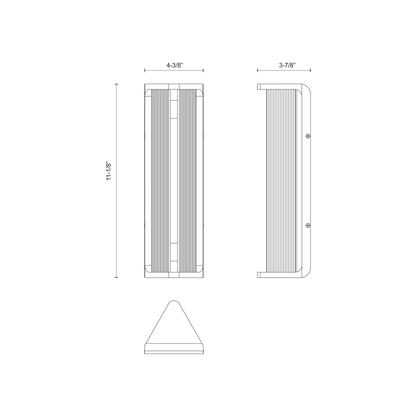 Sabre LED Vanity Wall Light - line drawing.