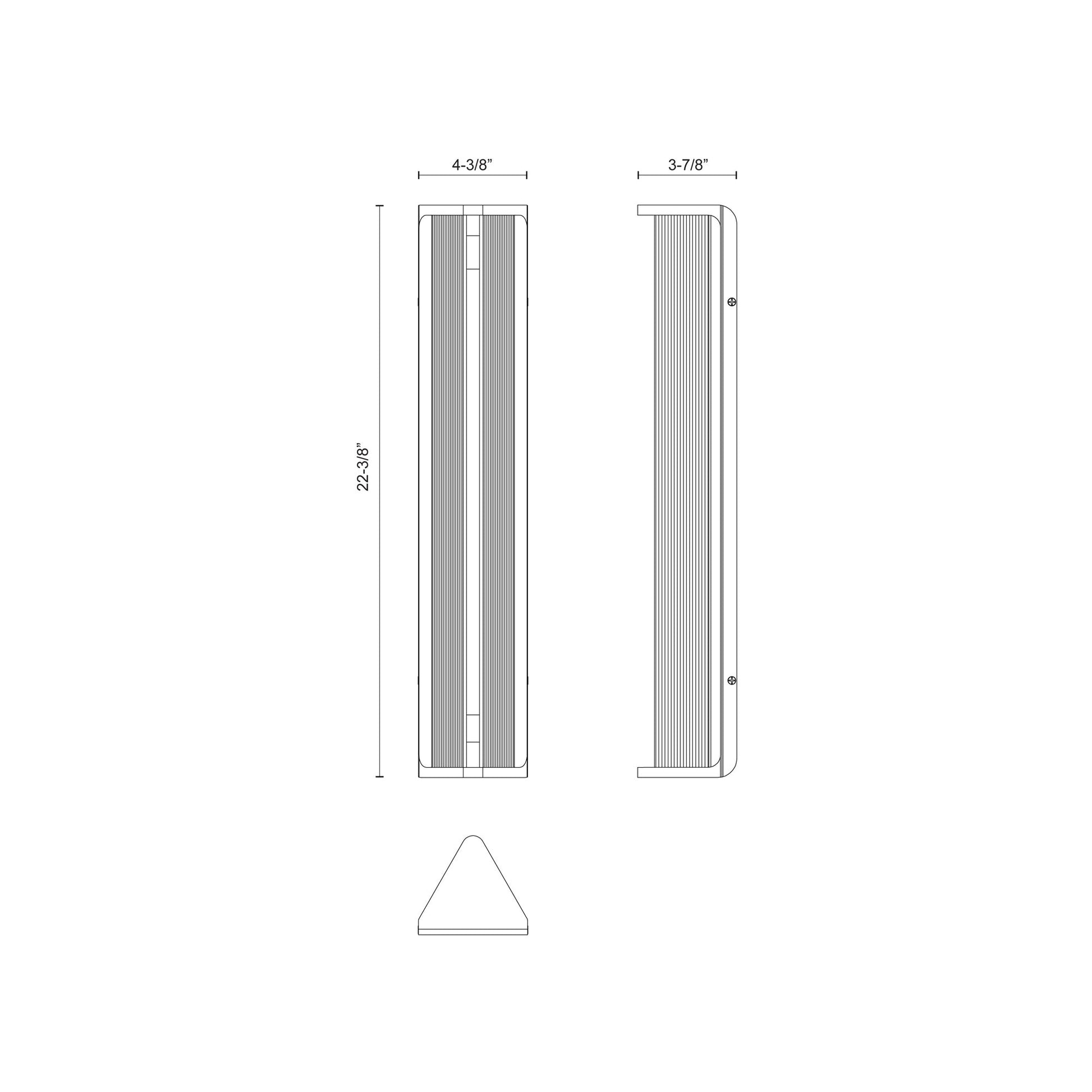 Sabre LED Vanity Wall Light - line drawing.