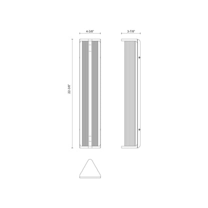 Sabre LED Vanity Wall Light - line drawing.