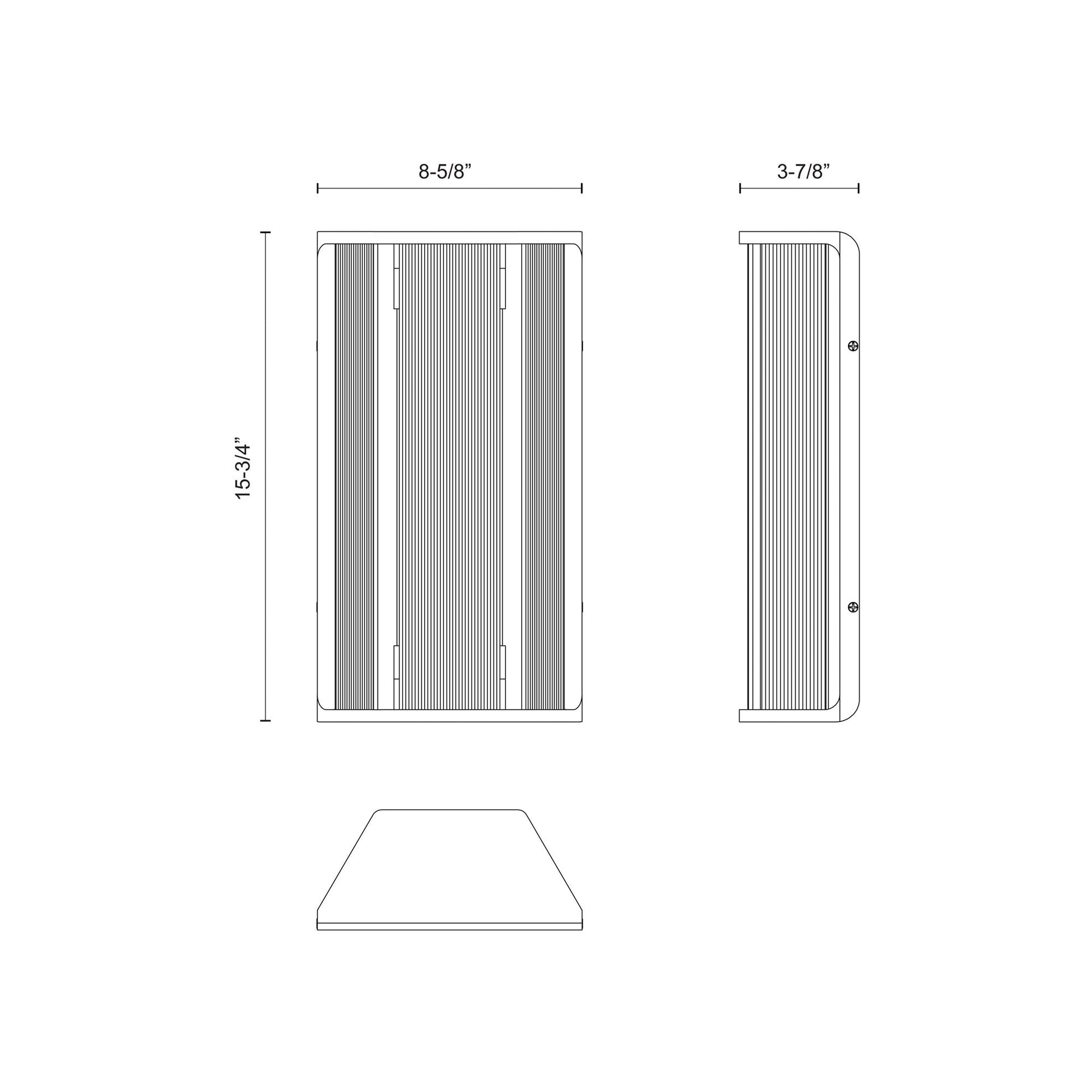 Sabre LED Vanity Wall Light - line drawing.