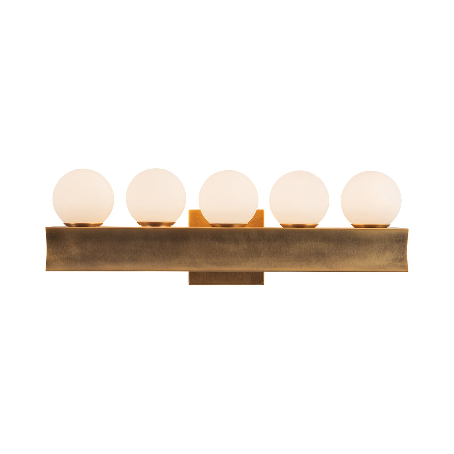 Sinclair LED Bath Vanity Light in Vintage Brass (5-Light).
