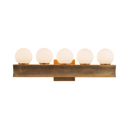 Sinclair LED Bath Vanity Light in Vintage Brass (5-Light).