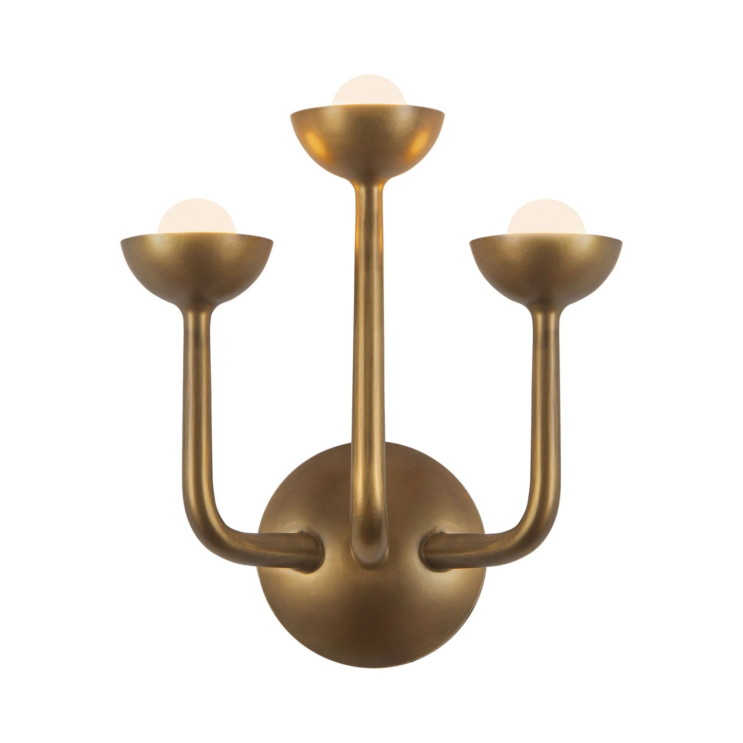 Spade LED Bath Vanity Light in Vintage Brass.