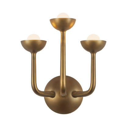 Spade LED Bath Vanity Light in Vintage Brass.