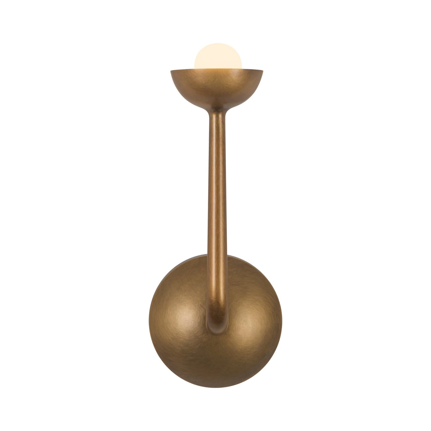 Spade LED Bath Wall Light in Vintage Brass.