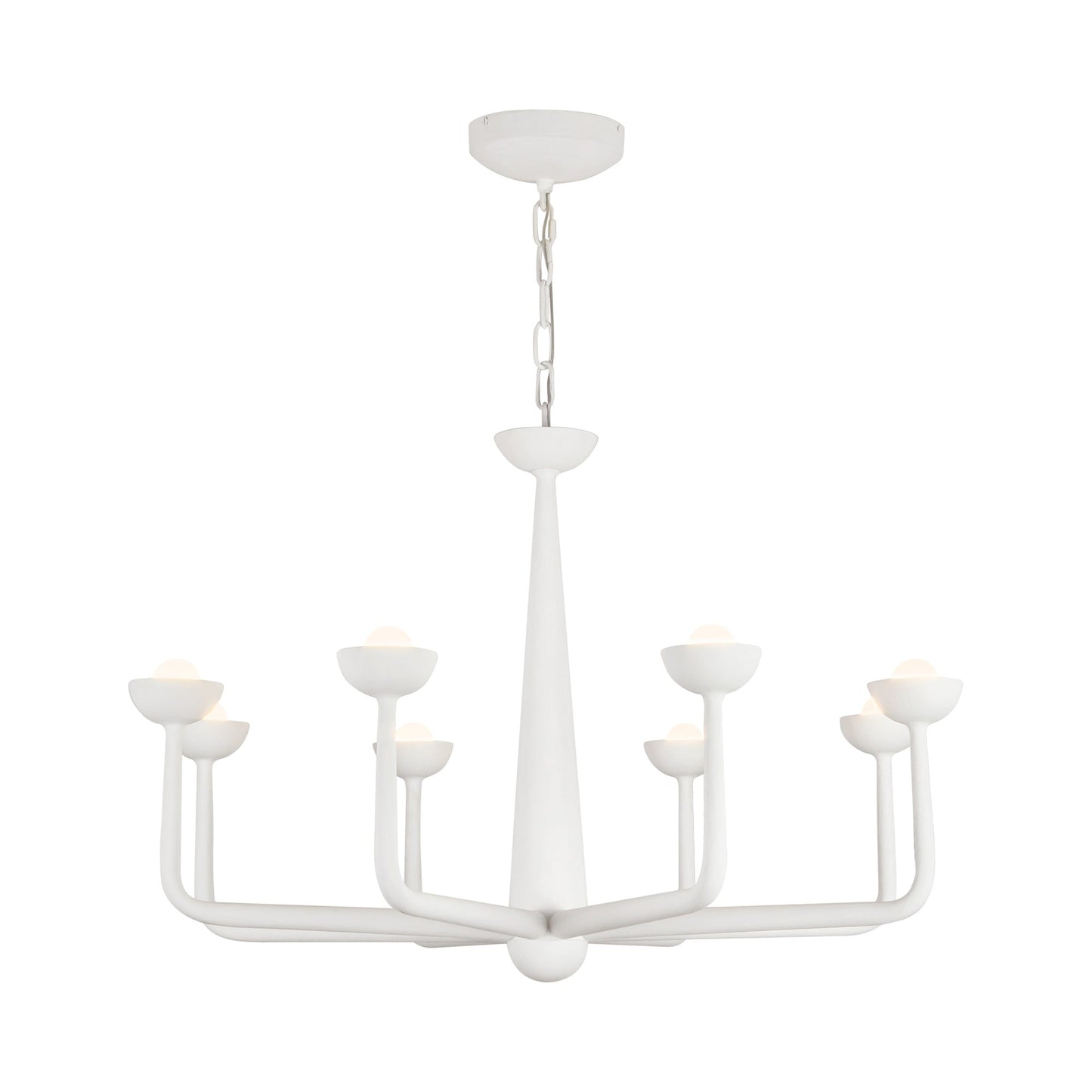Spade LED Chandelier in Antique White.