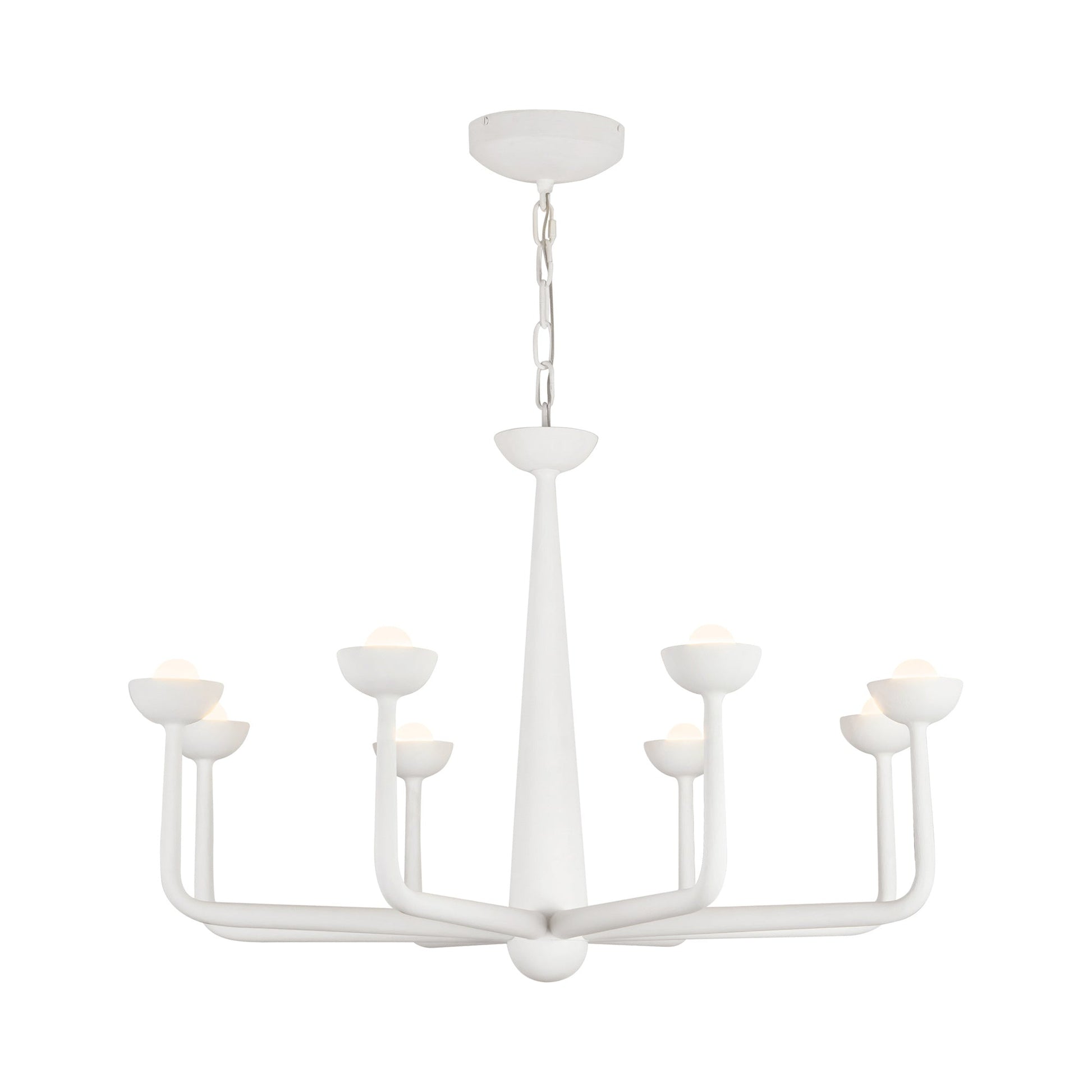 Spade LED Chandelier in Antique White.