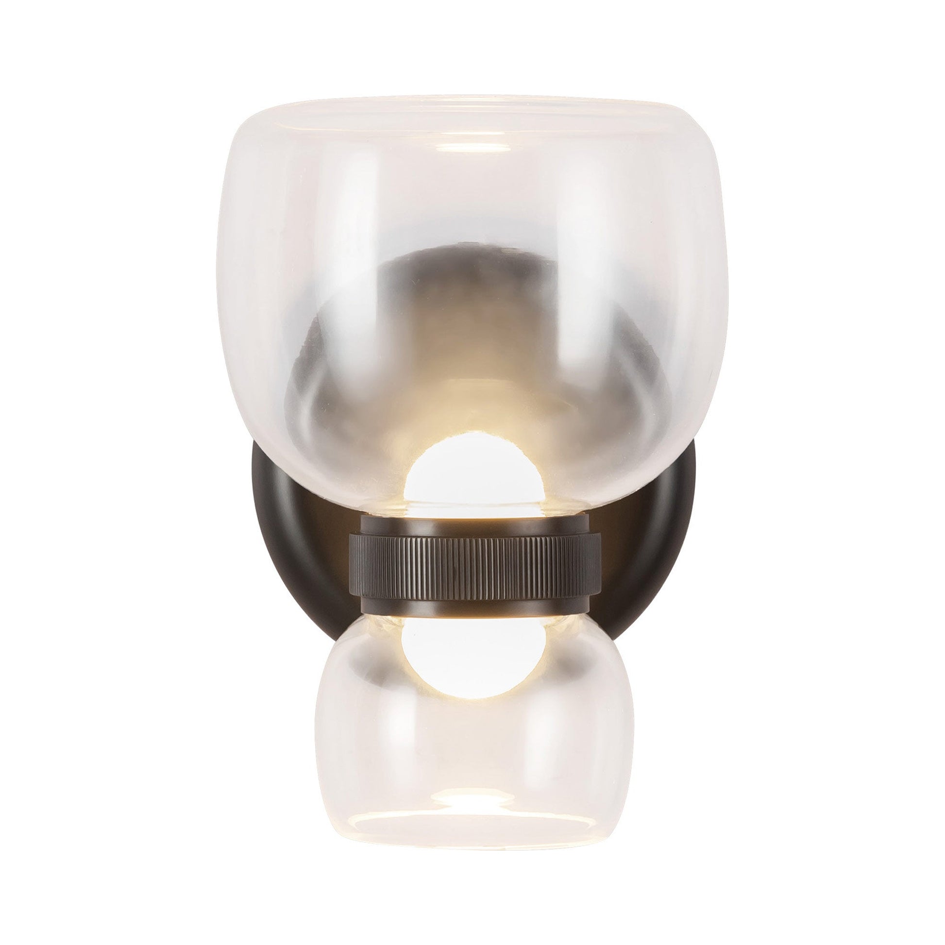Sutton LED Bath Wall Light in Urban Bronze (Clear Glass).