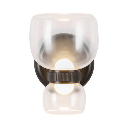 Sutton LED Bath Wall Light in Urban Bronze (Clear Glass).