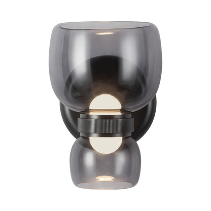 Sutton LED Bath Wall Light in Urban Bronze (Smoked Glass).