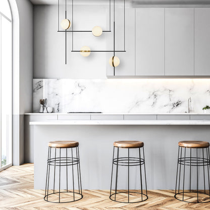 Tagliato LED Linear Chandelier in dining room.